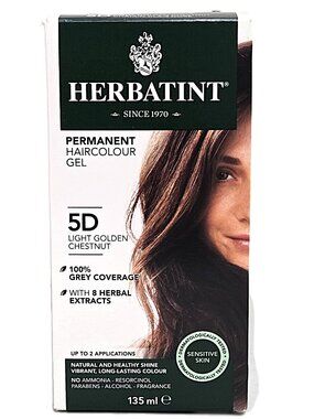 Herbatint Permanent Hair Colour Gel NIB 5D –Light Golden Chestnut - Lot B
